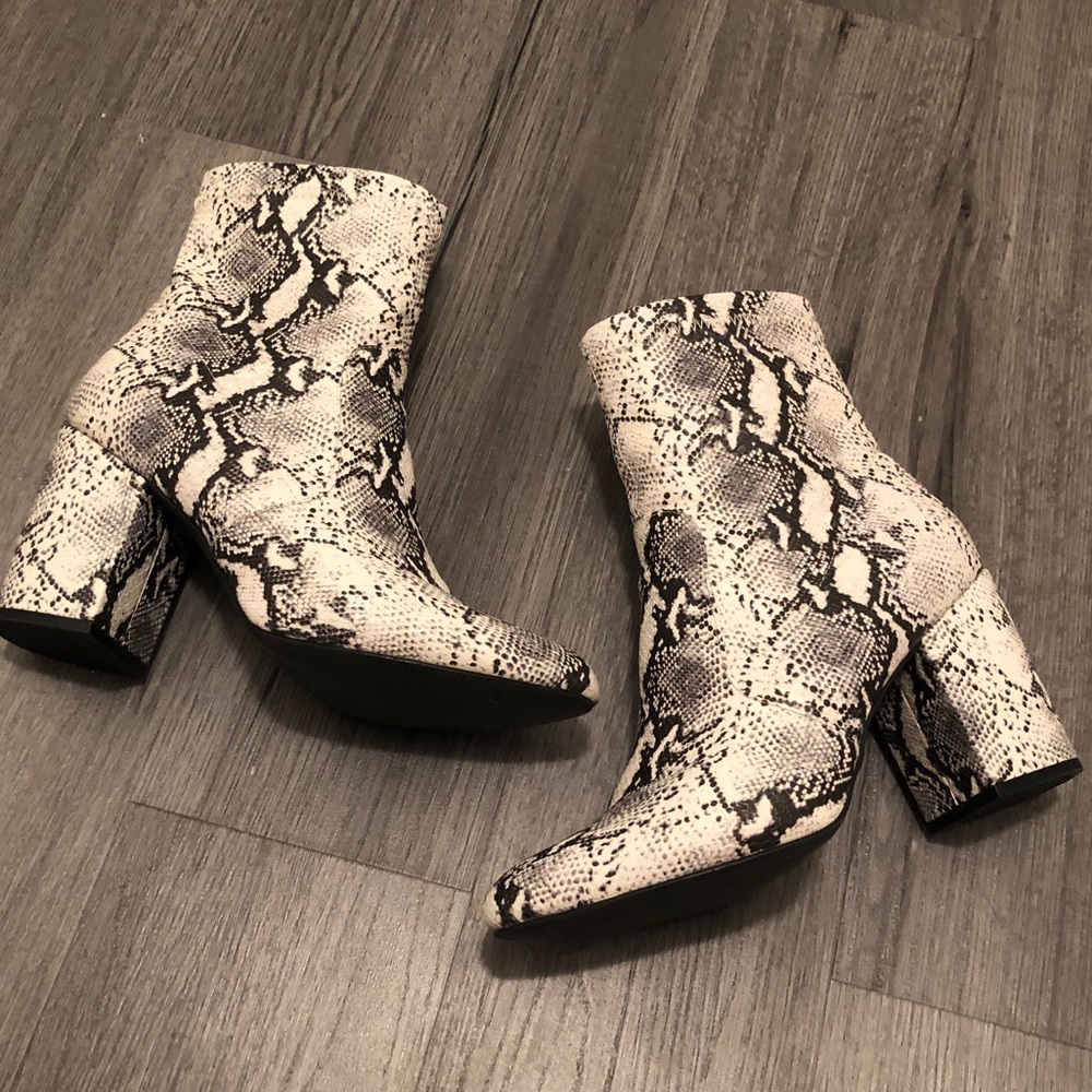 SOLD Madden Girl Snakeskin Booties - Picture 1 of 16